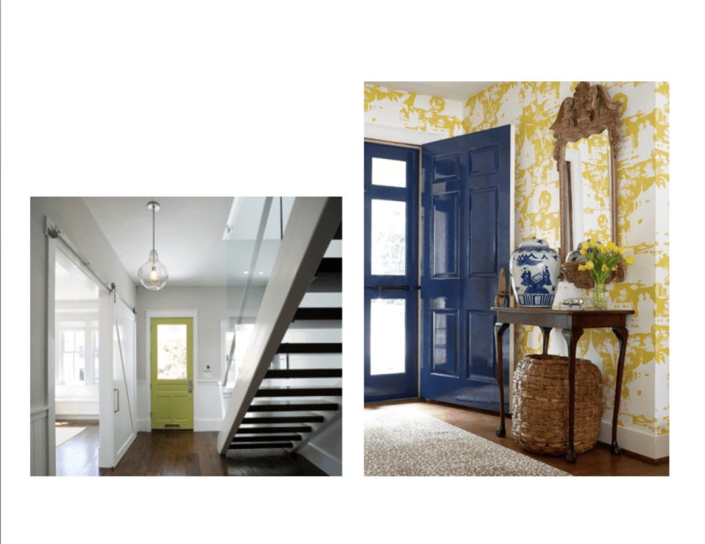 Glossy Navy and Chartreuse front Door color