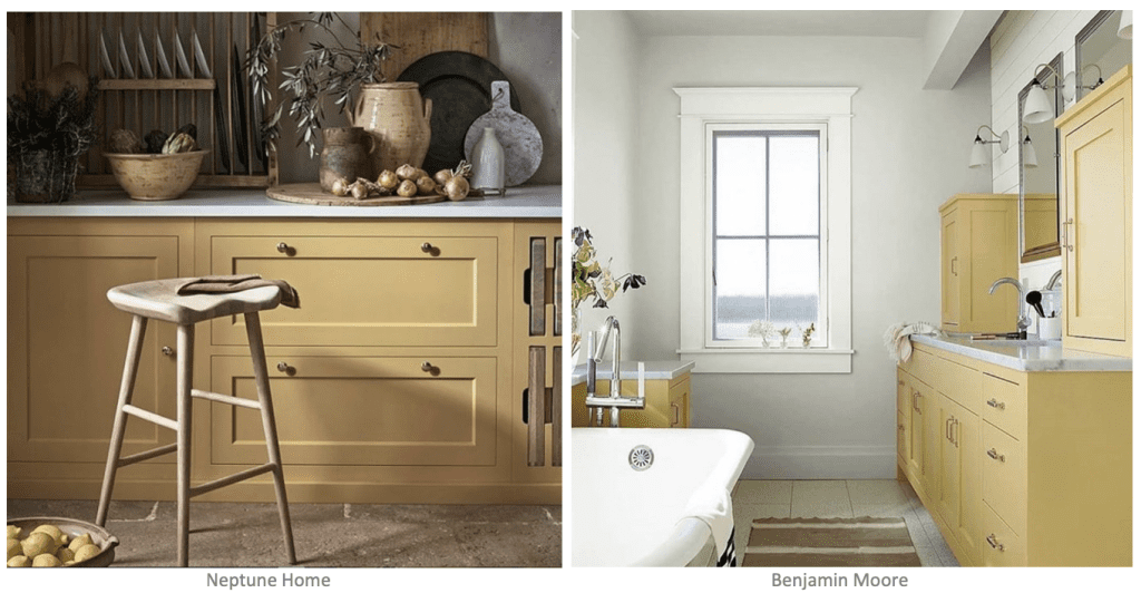 2021 paint color and kitchen design trends muted yellow cabinets