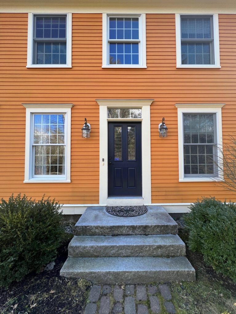 Navy blue front door