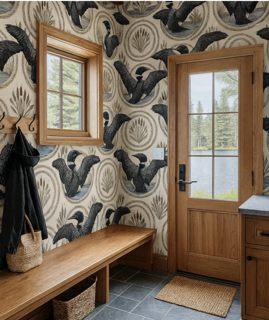 mountain lodge wallpaper