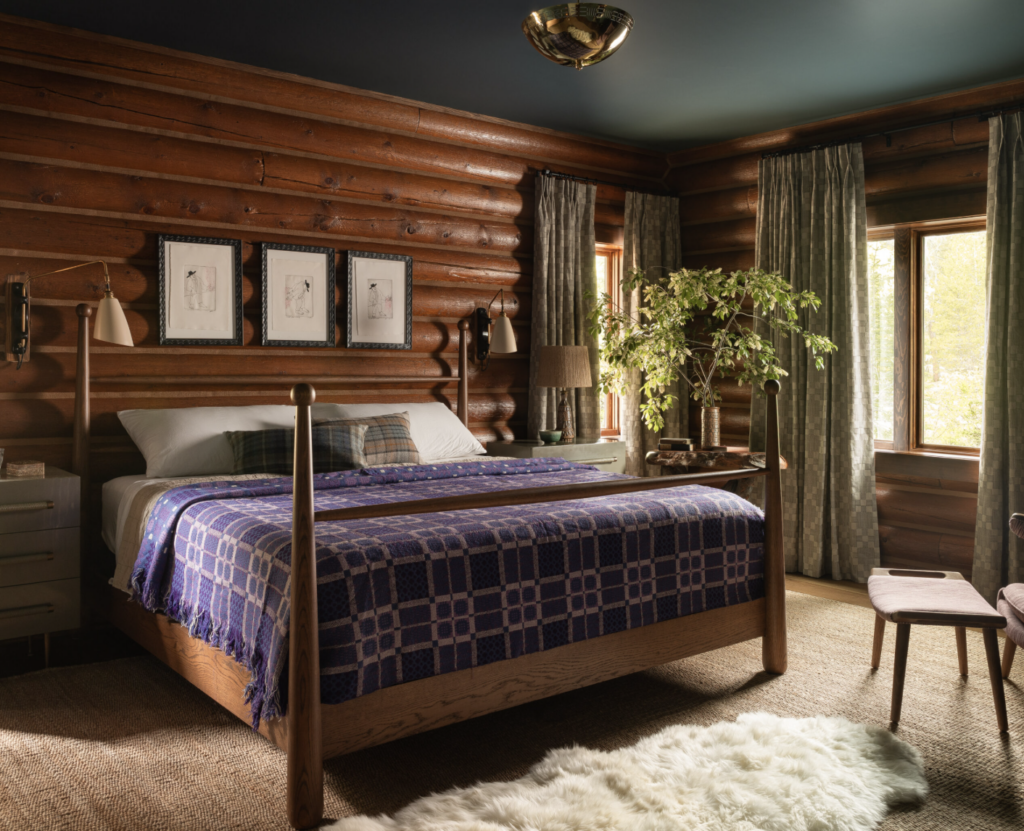 log cabin bedroom
