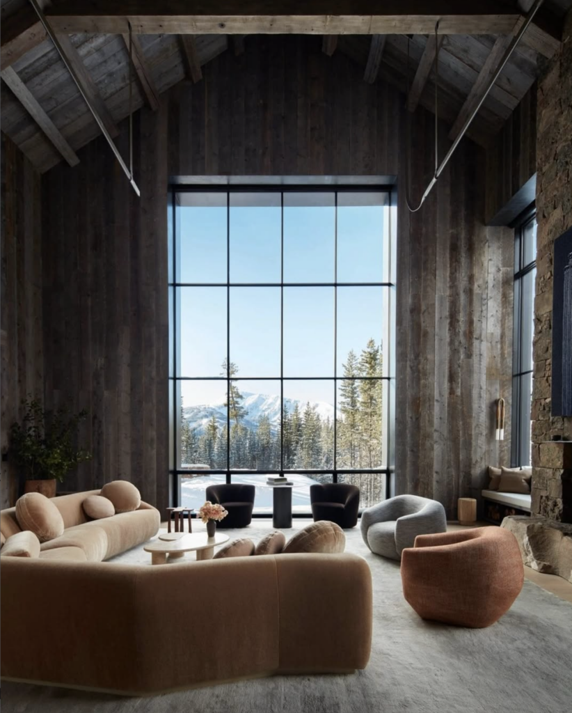 art deco furniture in a rustic setting