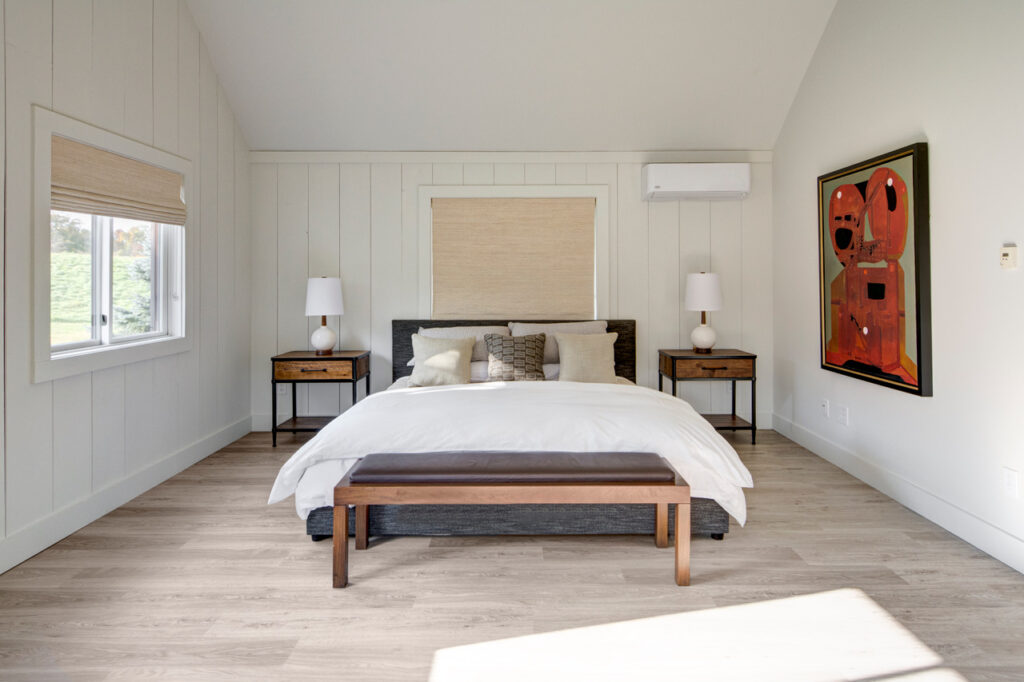 white bedroom in nothern ight