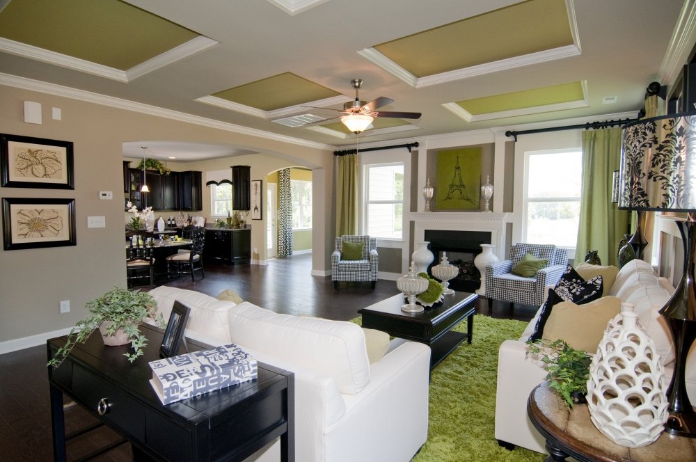 ceiling color in an open plan home