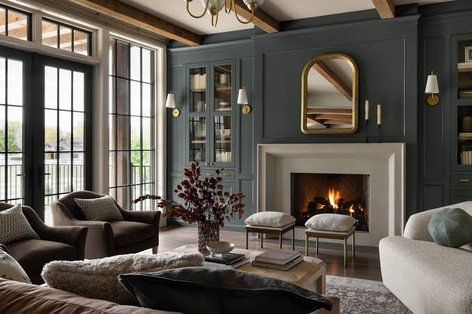 built-in color in an open plan interior